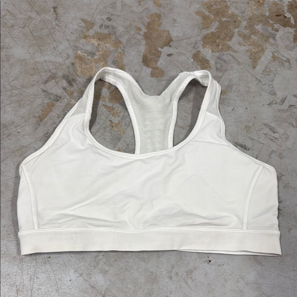 White Sports Bra LULULEMON Size 10 Removeable Padding - Great Condition